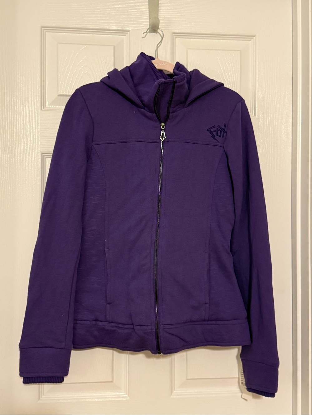 Fox Women's Purple Full-Zip Hooded Bomber Jacket